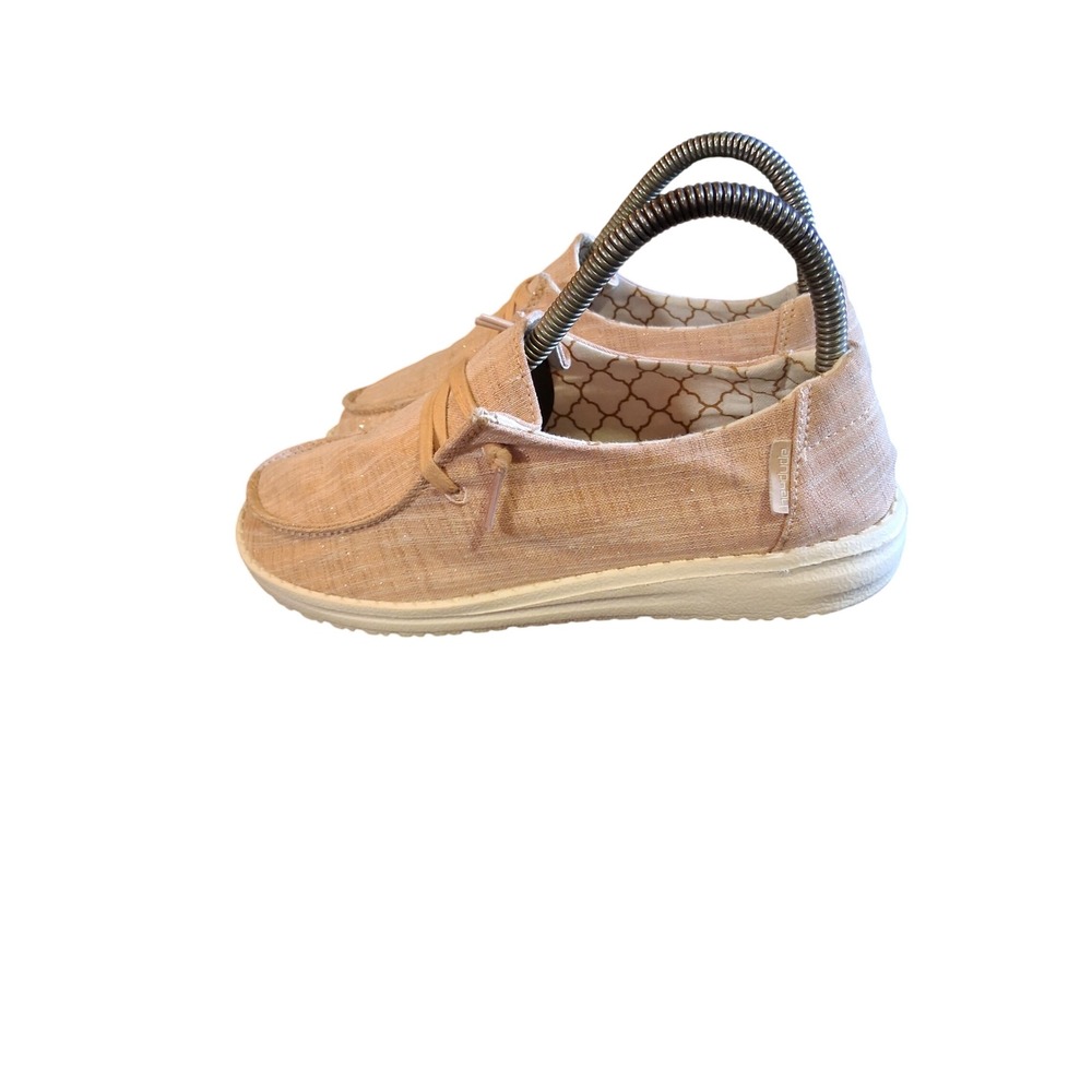Hey Dude Wendy Sparkling Rose Gold Slip On Loafers Womens Size 6 121415015